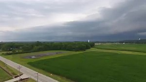 Drone footage captures wall cloud over Hampton