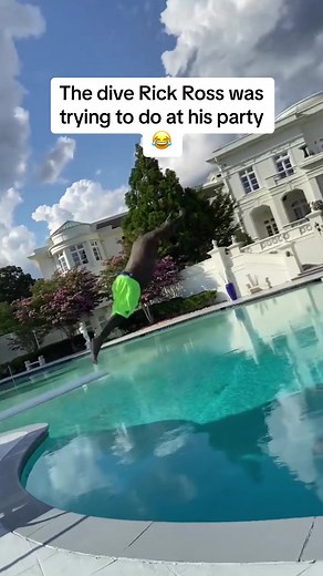 This was pretty clean 😂 #rickross #swimming #pool #hiphop