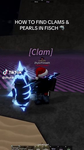 How to find clams and pearls in fisch 🫧 #roblox #robloxfyp #fisch #fischfyp #robloxfisch #fyp #foryourpage #megalodon #fischupdate #zhykir