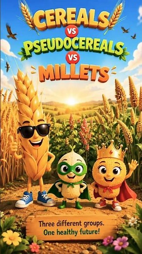Cereals, Pseudocereals & Millets Explained in 60 Seconds! ⏱️