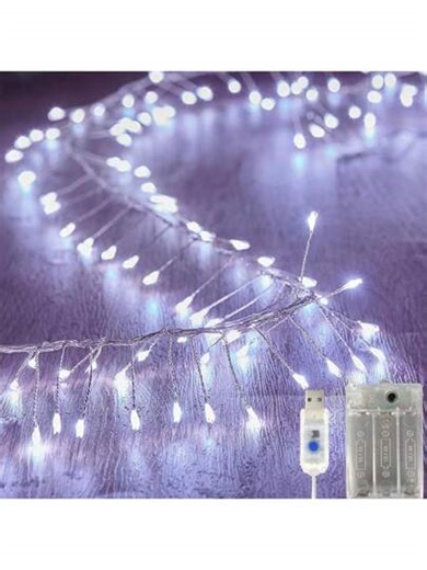 1 แพ็ค 100/200 ไฟ LED String, ไฟลวดทองแดง, 8 โหมดแสงสว่าง, ไฟประดับนางฟ้าดอกไม้ไฟ, ไฟหิ่งห้อยดาวลวดเงิน, ของตกแต่งเดือนรอมฎอน, ของตกแต่งบ้าน, Eid Mubarak | SHEIN
