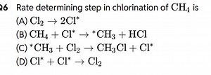 26 Rate determining step in chlorination of \mathrm { CH } _ { ... | Filo