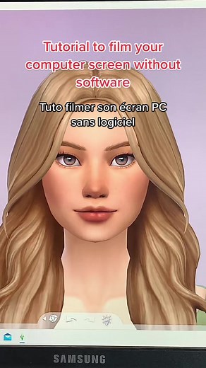 Tutorial to film your computer screen without software 💿🎧🎤 for videos. I hope this tuto have helped you 🫶🏻 #sims4 #thesims4 #computerscreen #tutorials #sims4cc #sims #tuto #screenshot