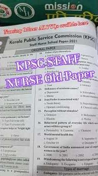 KPSC Staff Nurse 2021 PYQ | Most Repeated Nursing Previous Year Question | KPSC PYQ #shorts #kpsc