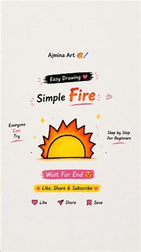 Simple Fire Drawing in 10 Seconds! ✨🔥