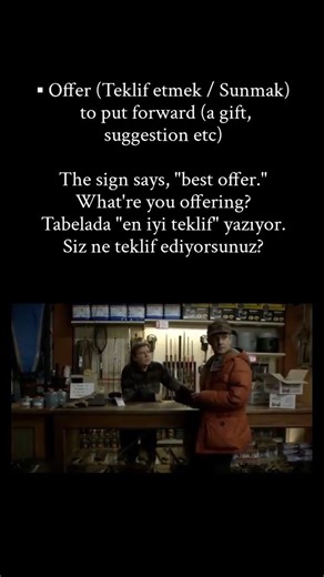 ▪︎ Offer (Teklif etmek/Sunmak) to put forward (a gift, suggestion etc) #shorts #ingilizce #english