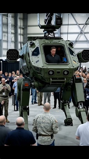 Elon Musk Unveils War Optimus – Armed 4-Legged Robot for the U.S. Military #elonmusk #usmilitary