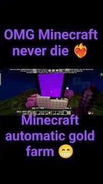 ❤️‍🔥 Minecraft automatic gold farm || OMG Minecraft never die #minecraftshorts #minecraft