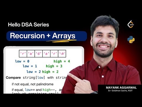 Recursion with Arrays | Basics to Advanced |Easiest Explanation | DSA in Python | #HelloDSA