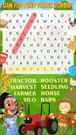 🧩 Game Time with OmoBerry: Farm Phonics Word Search w/ Sight Words | Brain Break Games for Kids