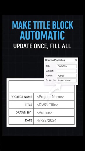AutoCAD Title Block Fields + DWGPROPS: Automatic Title Block on Every Sheet