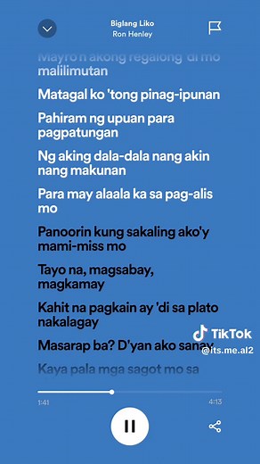 Ron Henley Biglang Liko Lyrics and Meaning