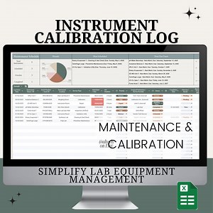 Instrument Maintenance & Calibration Log | Google Sheets Template | Equipment Service Schedule Tracker | Lab Tools - Etsy