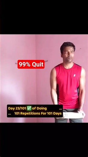 Day 23/101 ✅. If I Miss, I RESTART 🏋️ #shorts