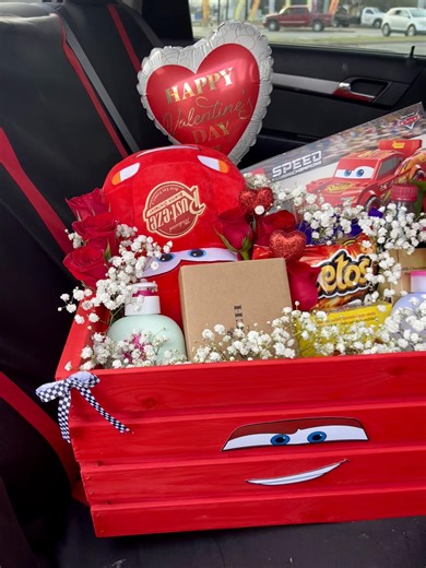Creative Gift Baskets for Him Featuring Lightning McQueen