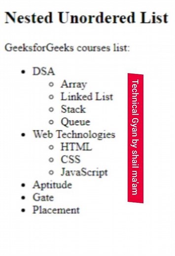 Nested unordered list #trendingshorts #viralshort #computer