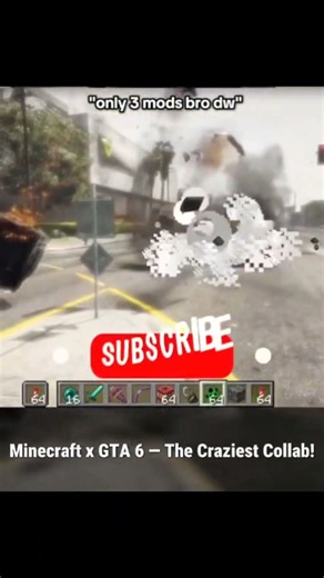 💥 GTA × Minecraft – Epic Collab! || #minecraft #gta #shorts