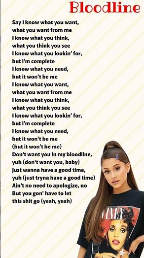 bloodline - Song by Ariana Grande Lyrics #song #lyrics #bloodline