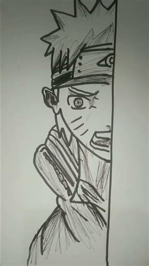 half Naruto and half sasuke drawing