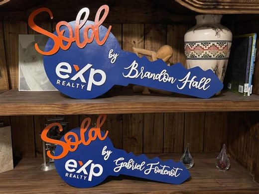 Custom Realtor Sold Key Sign | Personalized Real Estate Marketing | Closing Day Photo Prop | Open House Display Idea for Realtors | EXP Key - Etsy