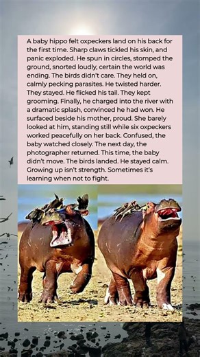 The Day a Baby Hippo Learned to Stand Still#nature#NatureAndHumans#WildlifeRescue#AnimalHumanBond