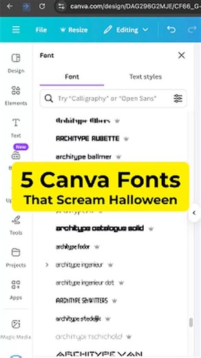 5 Canva Fonts That Scream Halloween 👻 #canva #canvafont #canvatips #Halloween | Post En Toast VA