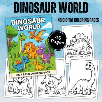 Dinosaur World Coloring Pages | 45 Fun Prehistoric Dino Activity Sheets for Kids