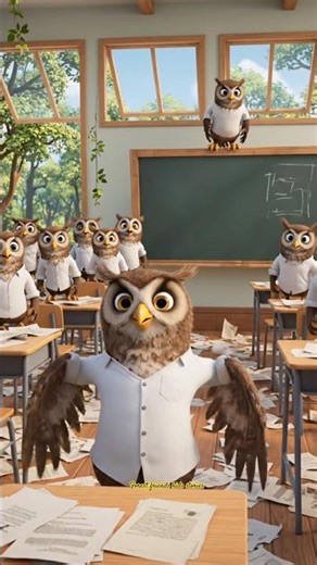 30 owls vs angry rat teacher #owl #youtubeshorts #motivation #animation #animals #story