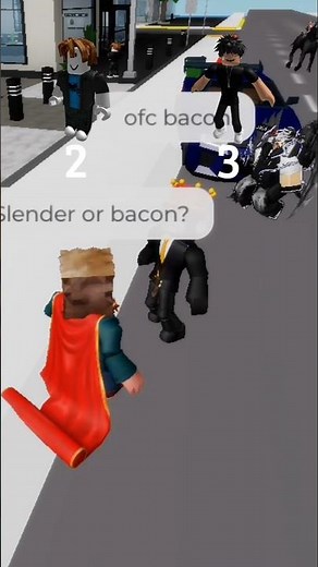 Bacon vs slender😳 #roblox #brookhaven #slender #bacon