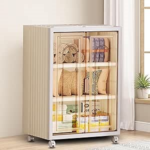 Small Wardrobe Closet, Portable Wardrobe Closet for Hanging Clothes, Collapsible Stackable Wardrobe Closet with Doors for Living Room Bedroom Dorm (B)
