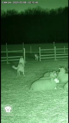 Epic Night Battle: Guardian Dog Fights Off Wolves to Protect Sheep! 🐺🐕‍🦺 | Night CCTV #shorts