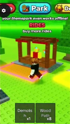 Roblox theme park game #shorts #shortsfeed