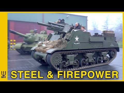 Rare Heavy Artillery Vehicles Running at Bastogne Barracks!