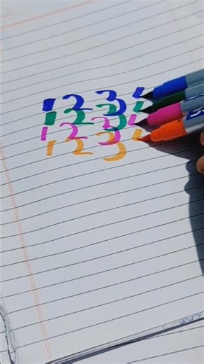 🌈Rainbow Writing #handwriting #trending #numbers #art #shorts #youtubeshorts #123 #satisfying #fun