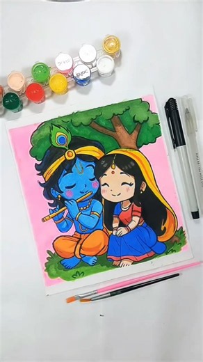 How to draw radha and krishna 🩵💗✨#radhakrishnadrawing #drawing #viralshorts #cuteradhakrishna #art