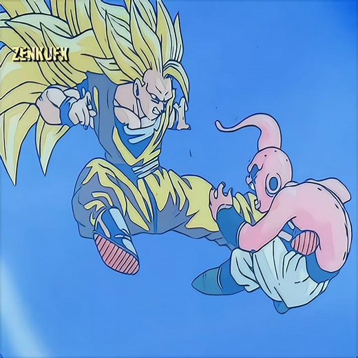 when goku unlocked super saiyan 3 against majin buu ⚡🔥 | legendary dbz moment #dragonball #goku