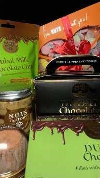 the nuts factory hooked me up with all the dubai chocolate 👌🏻😋 #mukbang #asmr #dessert #shorts