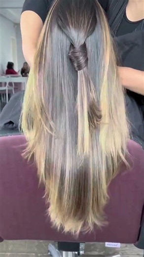 long straight hair balayage😀 #hair #hairstyle# straighthair# balayagehair# longhairstyle# hairtricks