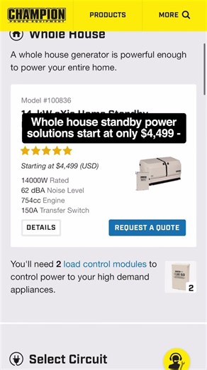 ⚡ What size standby generator does your home need? 🏡 #shorts