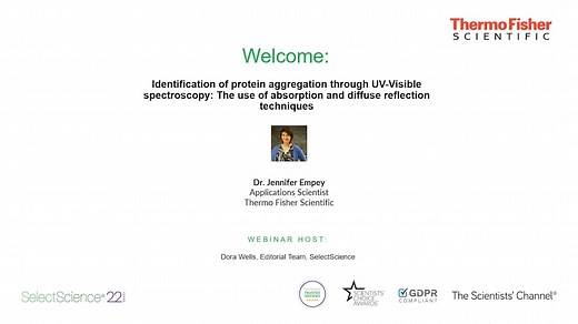 Webinar: Identification of protein aggregation through UV-Visible spectroscopy: The use of absorption and diffuse reflection techniques - Scientific Videos | Thermo Fisher Scientific US