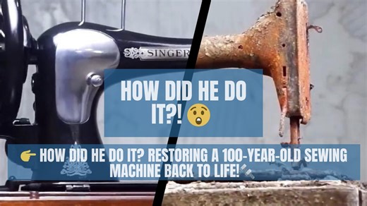 Watch this amazing restoration as a rusty, hundred-year-old sewing machine is brought back to life and transformed into a stunning, fully functional piece! This satisfying repair shows the power of craftsmanship and creativity — turning old metal into beauty again. 😍🔩 #DIY #Restoration #SewingMachine #Repair #Craftsmanship #BeforeAfter #Upcycle #AntiqueRestoration #TurnWasteIntoTreasure #Satisfying #FixIt #Renovation | Zoom'Reel
