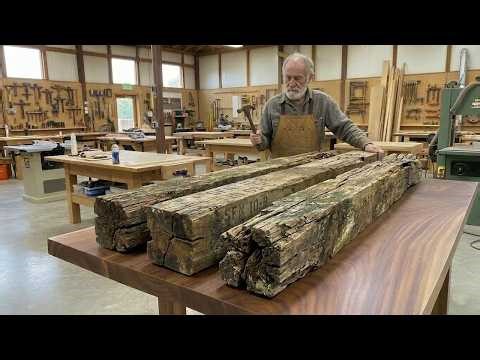 Amazing! Turning Cheap Old Wood into a Unique Coffee Table with Curved Legs and Hand-Carved Details