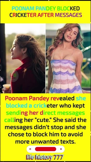 “Poonam Pandey Blocks Cricketer Over Repeated ‘Cute’ DMs – Here’s What Happened!” #bollywoodkhabar