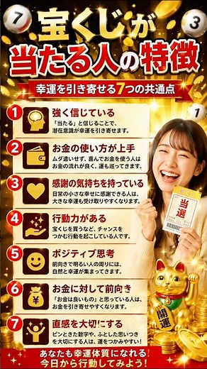 宝くじが当たる可能性かある人の特徴#宝くじ#金運#開運