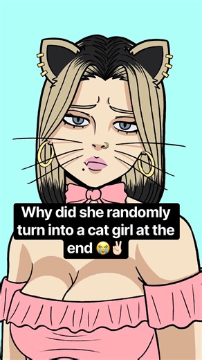 Why Did She Turn Into a Cat Girl?! 😭 #shorts #digitalart #catgirl #animeart #drawing