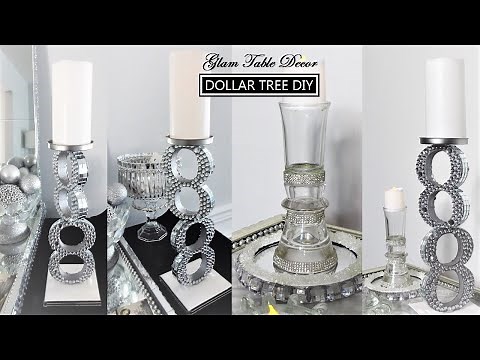 Tall DIY Candle Holders | Glam Home Decor | Stunning Decor Ideas #dollartreediy