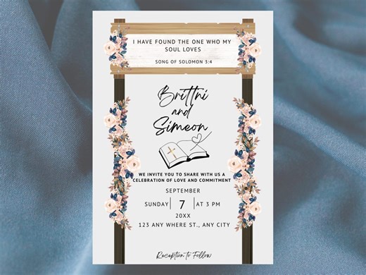 Bible Verse Wedding Invitation Template Bundle | Editable Canva Design | Instant Download | Printable Invitation - Etsy