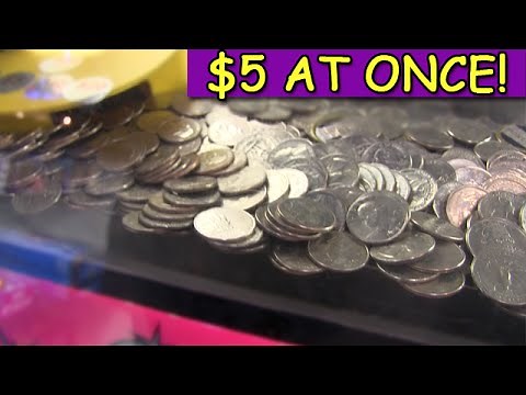 Coin Pusher Arcade Game Play - $5 AT ONCE! ($8 Challenge)​​​ | Coin Pusher | ​​​