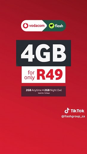 Get 4GB Data for R49 with Vodacom LTE Tariff Plan