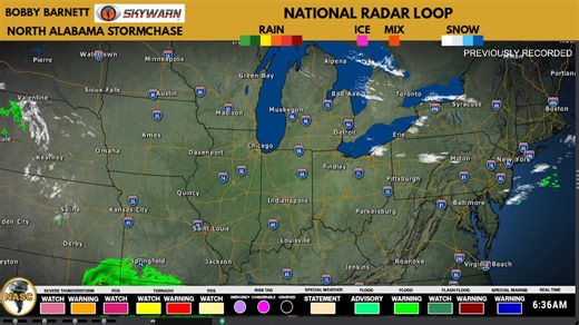 National Radar Loop *timestamp at bottom right corner of screen | North Alabama StormChase
